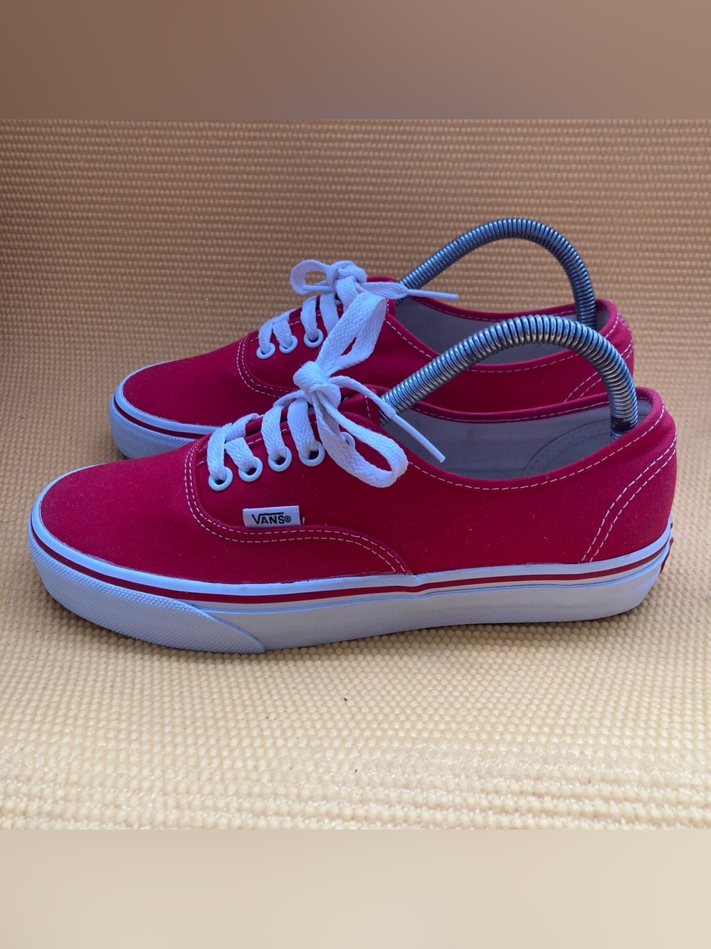Vans Custom Authentic Suede Red Fits Men 7 or Women size 8.5